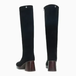 Bottes Nia noires à talon bois