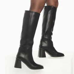 Bottes Rita noires à talon trapèze