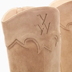 Bottes santiags Maud beiges à talon