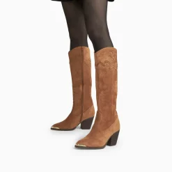 Bottes santiags Maud camel à talon