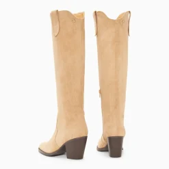 Bottes santiags Sharon beiges à talon