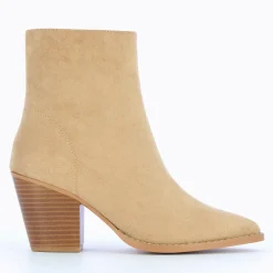 Bottines à talon Julia en suédine beige