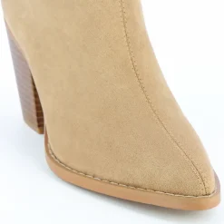 Bottines à talon Julia en suédine beige