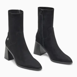 Bottines chaussettes Alizée noires à talon trapèze