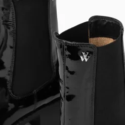 Bottines Chelsea Carole montantes noires vernies