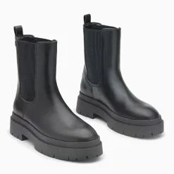 Bottines Chelsea Océane noires à plateforme crantée