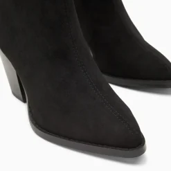 Bottines Constance à talon en suédine noire