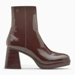 Bottines Marina marron à plateforme et talon bois