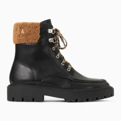 Bottines montagne Kirsten noires à fausse fourrure