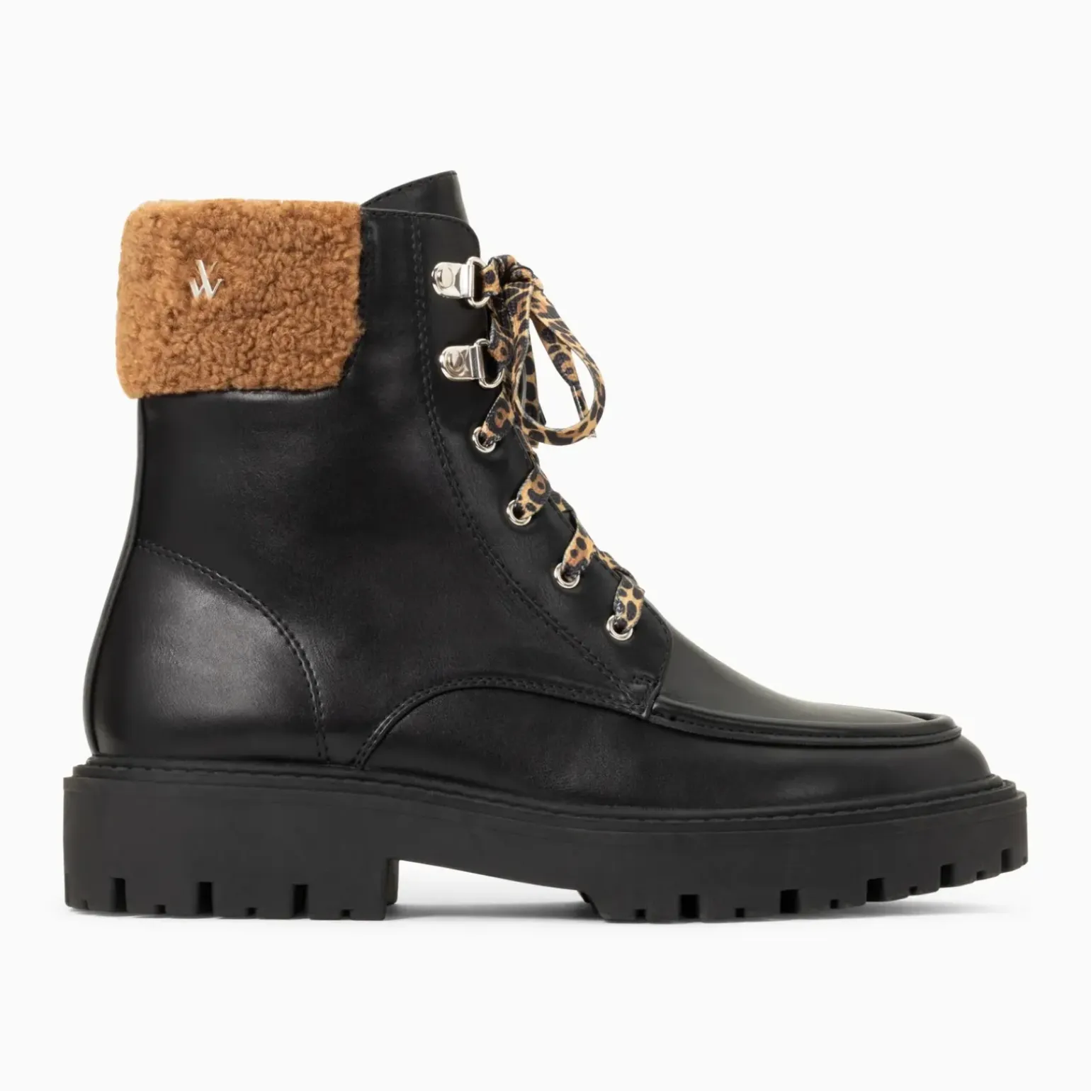 Bottines montagne Kirsten noires à fausse fourrure
