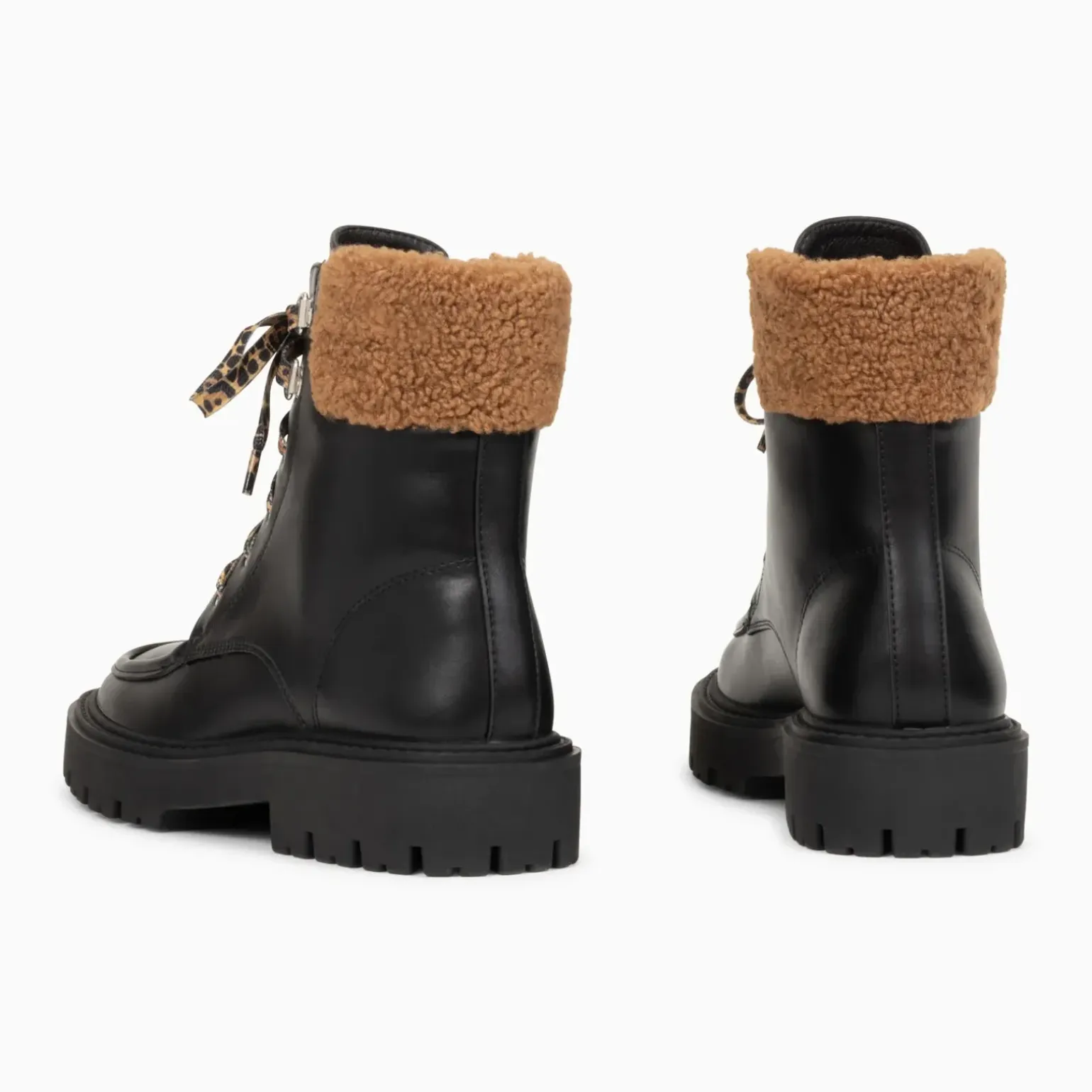 Bottines montagne Kirsten noires à fausse fourrure