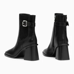 Bottines montantes Clémentine noires à talon trapèze