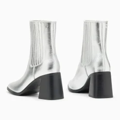 Bottines montantes Taylor argent à talon trapèze