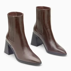 Bottines montantes Taylor marron à talon trapèze