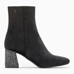 Bottines New York noires à talon pailleté