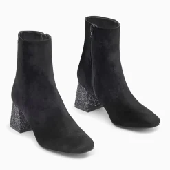 Bottines New York noires à talon pailleté