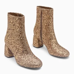 Bottines pailletées Londres bronze à talon
