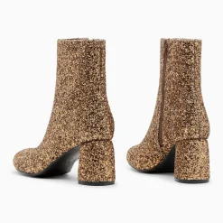 Bottines pailletées Londres bronze à talon