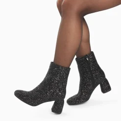 Bottines pailletées Londres noires à talon