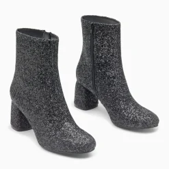 Bottines pailletées Londres noires à talon