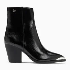 Bottines santiags Amandine noires à talon