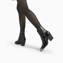 Bottines santiags Amandine noires à talon