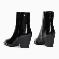 Bottines santiags Amandine noires à talon