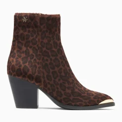 Bottines santiags Amandine léopard à talon