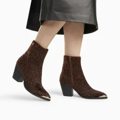 Bottines santiags Amandine léopard à talon