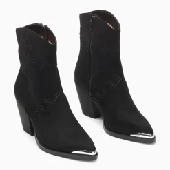 Bottines santiags Clotilde noires à talon