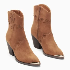 Bottines santiags Clotilde camel à talon