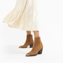 Bottines santiags Jenn camel à talon