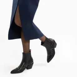 Bottines santiags Tuileries noires à clous