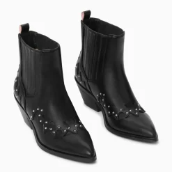 Bottines santiags Tuileries noires à clous