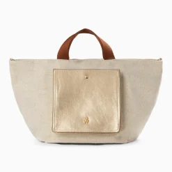 Cabas Iris beige à pochette or