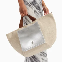 Cabas Iris beige à pochette argent