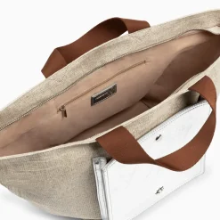 Cabas Iris beige à pochette argent