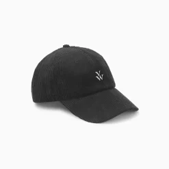 Casquette Jess noire en velours côtelé