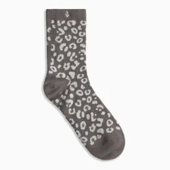 Chaussettes Agathe gris et léopard argent