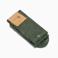 Chaussettes Ambre vert et or pailleté