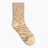 Chaussettes Brianna beige et zébré or