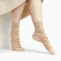 Chaussettes Brianna beige et zébré or