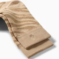 Chaussettes Brianna beige et zébré or