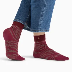 Chaussettes Brianna bordeaux et zébré or