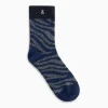 Chaussettes Brianna marine et zébré argent