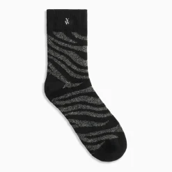 Chaussettes Brianna noir et zébré argent