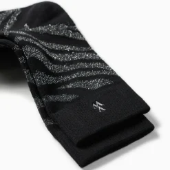 Chaussettes Brianna noir et zébré argent