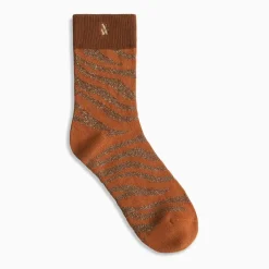 Chaussettes Brianna orange et zébré or