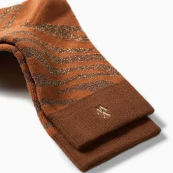 Chaussettes Brianna orange et zébré or