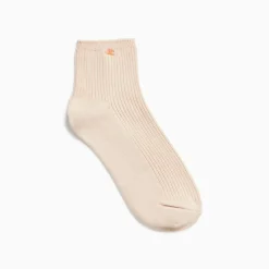 Chaussettes courtes Amy beiges côtelées